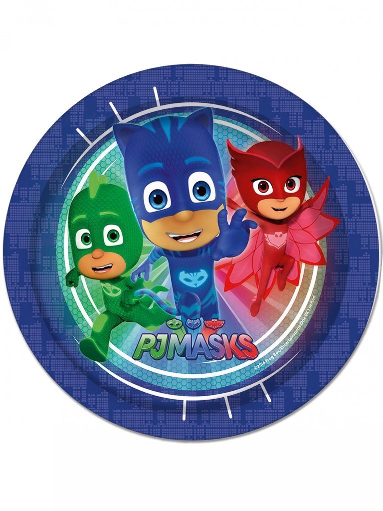 Pratos Para Festas PjMasks 23 Cm C 8