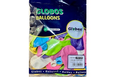 Balões Latex Globest Cores Sortidas 30cm c/100