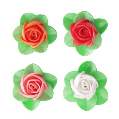 Dekora Flores Cores Sortidas com Folhas 4 cm