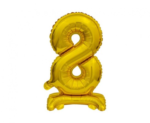Balão de Pé Foil Número 8 Dourado 38cm
