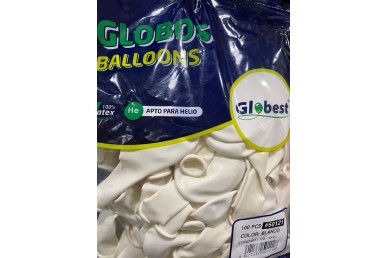 Balões Latex Globest Cores Branco 30cm c/100