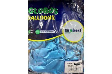 Balões Latex Globest Metal 32cm Azul c/100