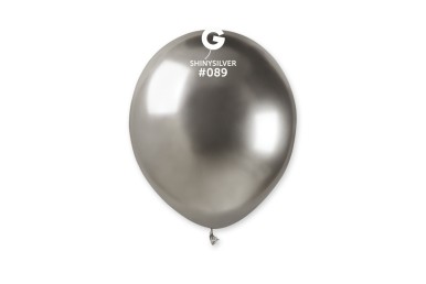 Balões Latex Gemar Shiny Silver 5'' c/10