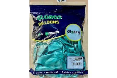 Balões Latex Globest Metal 32cm Verde c/100