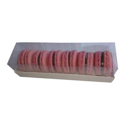 Macarons Caixa Cartão + Base + Tampa Plástico 6 Unidades