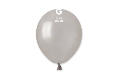 Balões Latex Gemar Prata 5” c/100