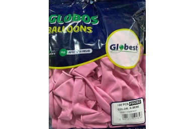 Balões Latex Globest Cores Rosa Bebé 35cm c/100