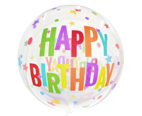 Balão Bubble Happy Birthday 20''