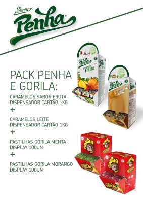 Lote Penha Gorila Caramelos Fruta / Leite + 2 Gorila