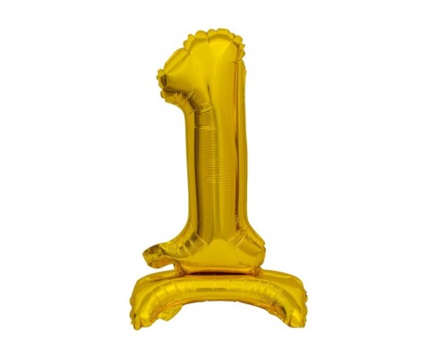 Balão de Pé Foil Número 1 Dourado 38cm