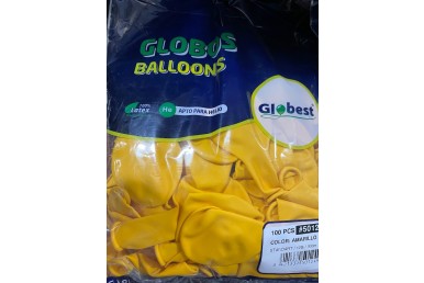 Balões Latex Globest Cores Amarelo 30cm c/100