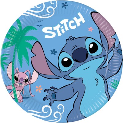 Pratos Stitch Papel 23cm