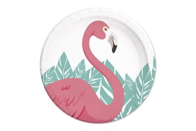 Pratos Flamingo 23cm c/8