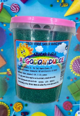 Açúcar Algodão Doce Verde Maçã 900gr