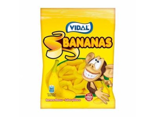 Gomas Vidal Bananas saquetas 90 gr