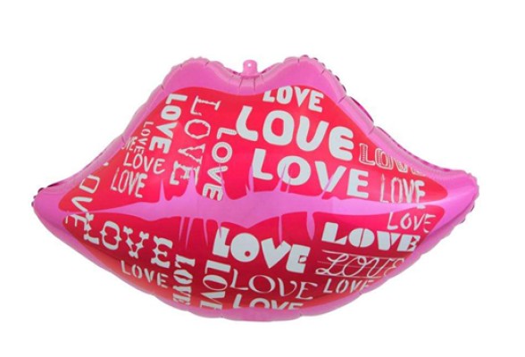 Balão Foil Labios Love 62x38cm