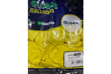 Balões Latex Globest Cores Amarelo Limão 30cm c/100