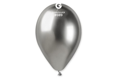 Balões Latex Gemar Prata Shiny 19'' c/25