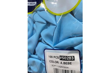 Balões Latex Globest Cores Azul Bebé 35cm c/100