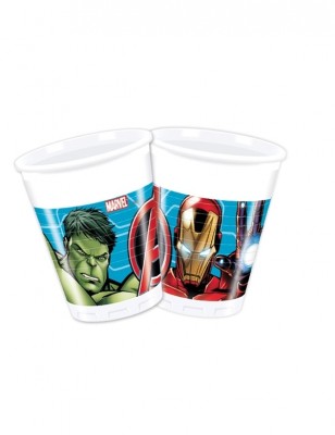 Copos Plástico 200ml Avengers c/8