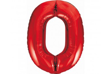 Balão Foil Número 0 Vermelho 85cm