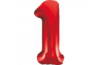 Balão Foil Número 1 Vermelho 85cm