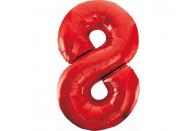 Balão Foil Número 8 Vermelho 85cm