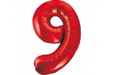 Balão Foil Número 9 Vermelho 85cm