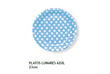 Pratos para festas Lunares Azul 23 cm C/8