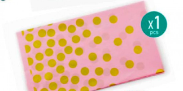 Toalha para festas rosa pintas 137x180 cm
