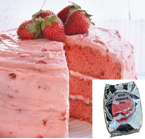 Cake Preparado Bolo Morango 500gr