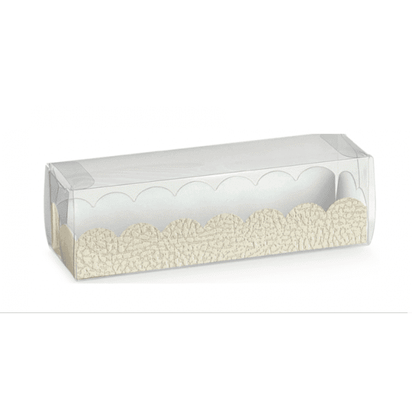 Caixa Transparente com Fundo Branco 16x5x5 cm