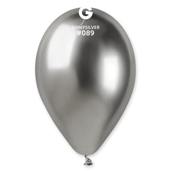 Balões Latex #089 Prata Shiny 19'' Gemar c/25