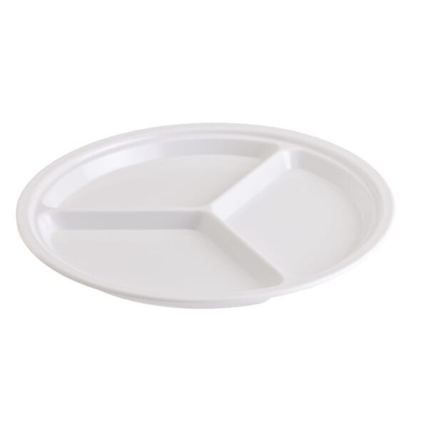 Prato Melamina 3 Divisões Branco 27.6x27.6x2.3cm