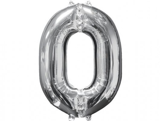 Balão Foil Globest Prata 100cm Número 0