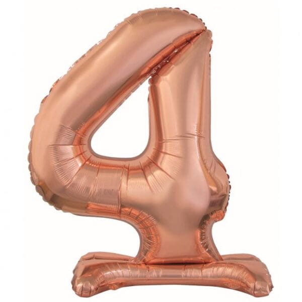 Balão de Pé Foil Número 4 Rosa Gold 74cm