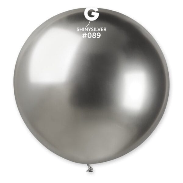 Balões Latex #089 Prata Shiny 31'' Gemar c/5