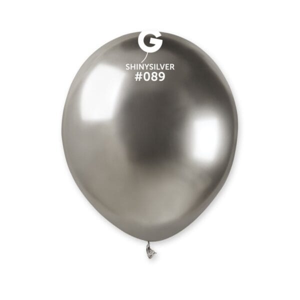 Balões Latex #089 Prata Shiny 5'' Gemar c/100