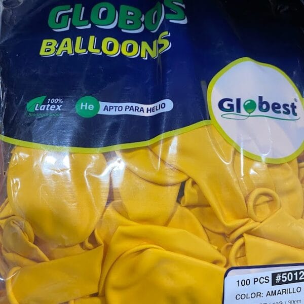Balões Latex Globest Cores Amarelo 30cm com 100