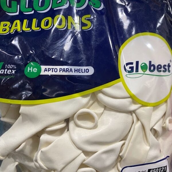 Balões Latex Globest Cores Branco 30cm com 100