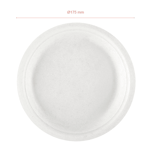 Pratos Fibra Cana de Açúcar 17.5cm c/25
