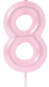 Vela Aniversário Rosa Pequeno Número 8