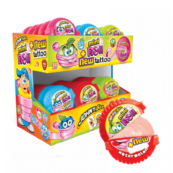 Johny Bee Mini Roll Chicla + Tattoo c/30