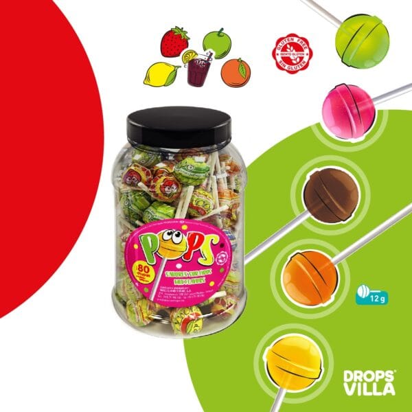 Chupa Villa Pops Fruta Frasco c/80