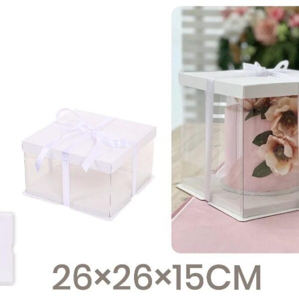 Caixa Bolos Transparente 26x26x15cm