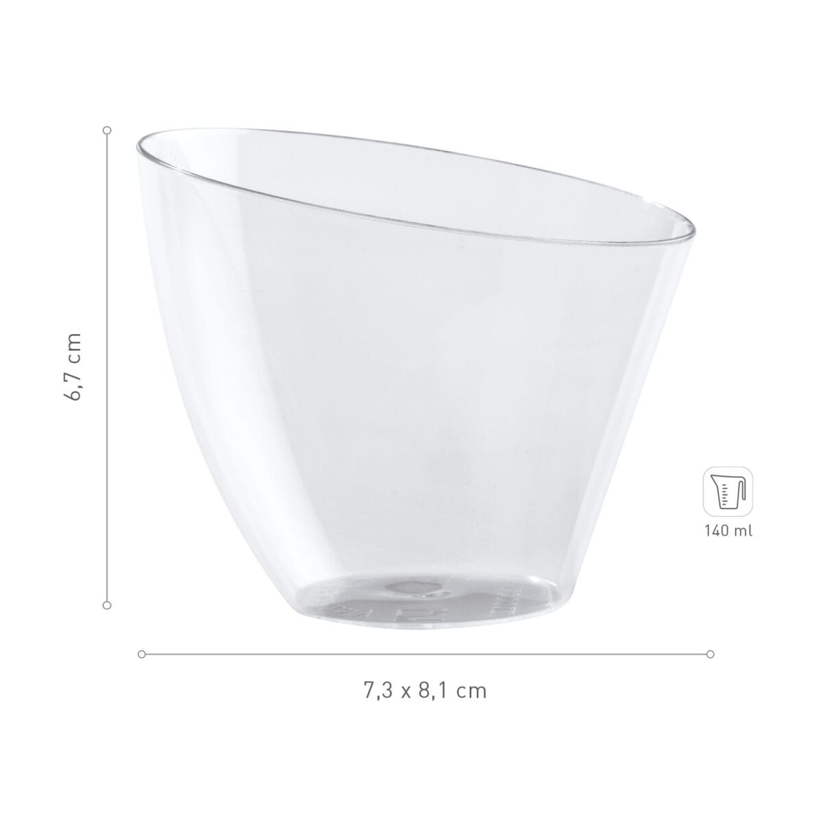 Vaso Plástico Vela 7,3x8,1x6,7cm 140ml c/10 - Image 1