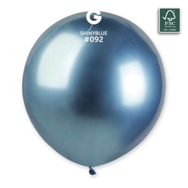 Balões Latex #092 Azul Shiny 19'' Gemar c/25