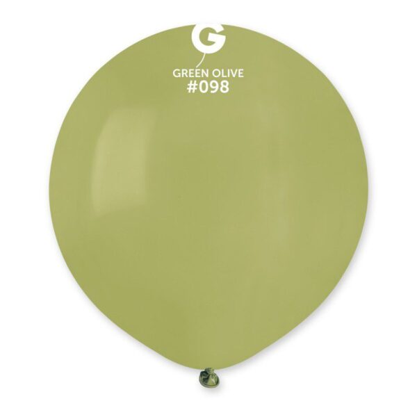 Balões Latex #098 Green Olive 19'' Gemar c/25