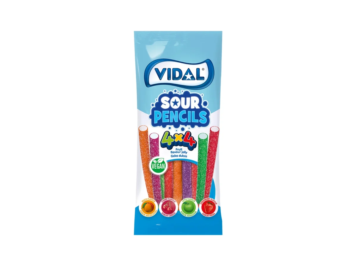 Vidal Saquetas Sour Pencils 14x90gr - Image 1